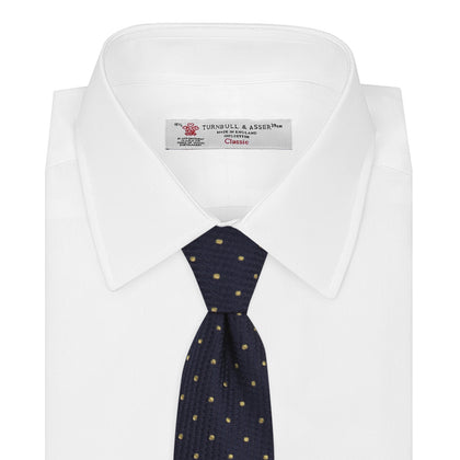 Navy and Gold Spot Lace Silk Tie Image 1