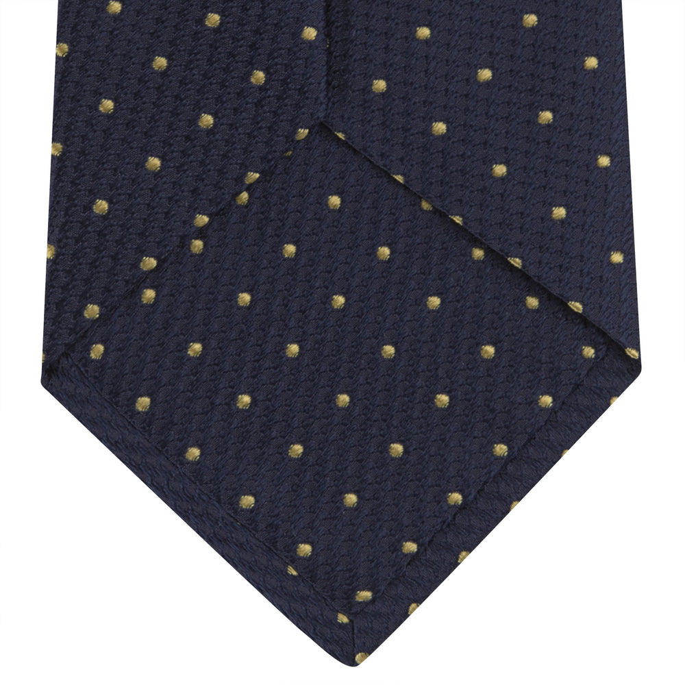 Navy and Gold Spot Lace Silk Tie