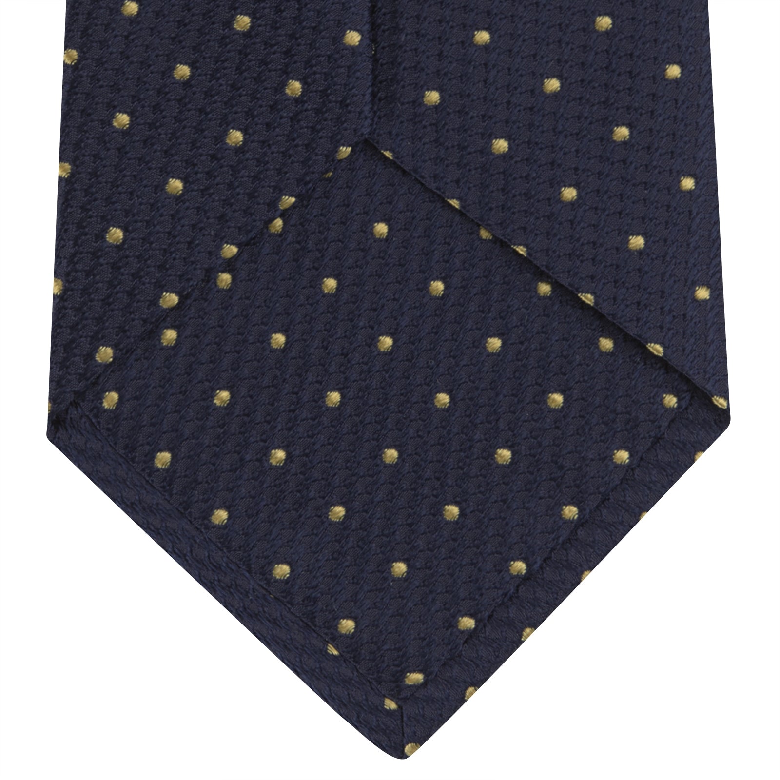 View 4 of product Navy and Gold Spot Lace Silk Tie
