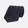View 1 of product Navy and Rose Spot Lace Silk Tie