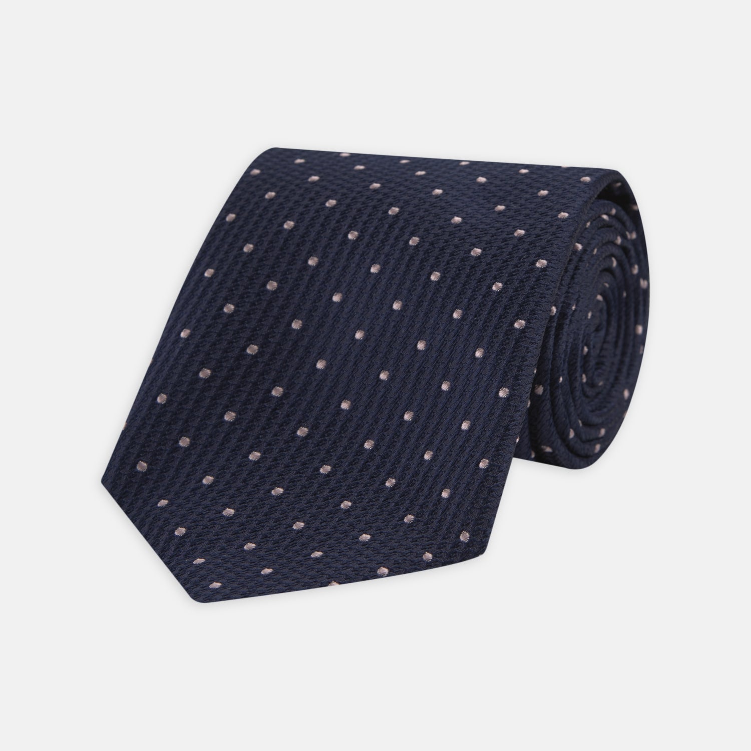 View 1 of product Navy and Rose Spot Lace Silk Tie