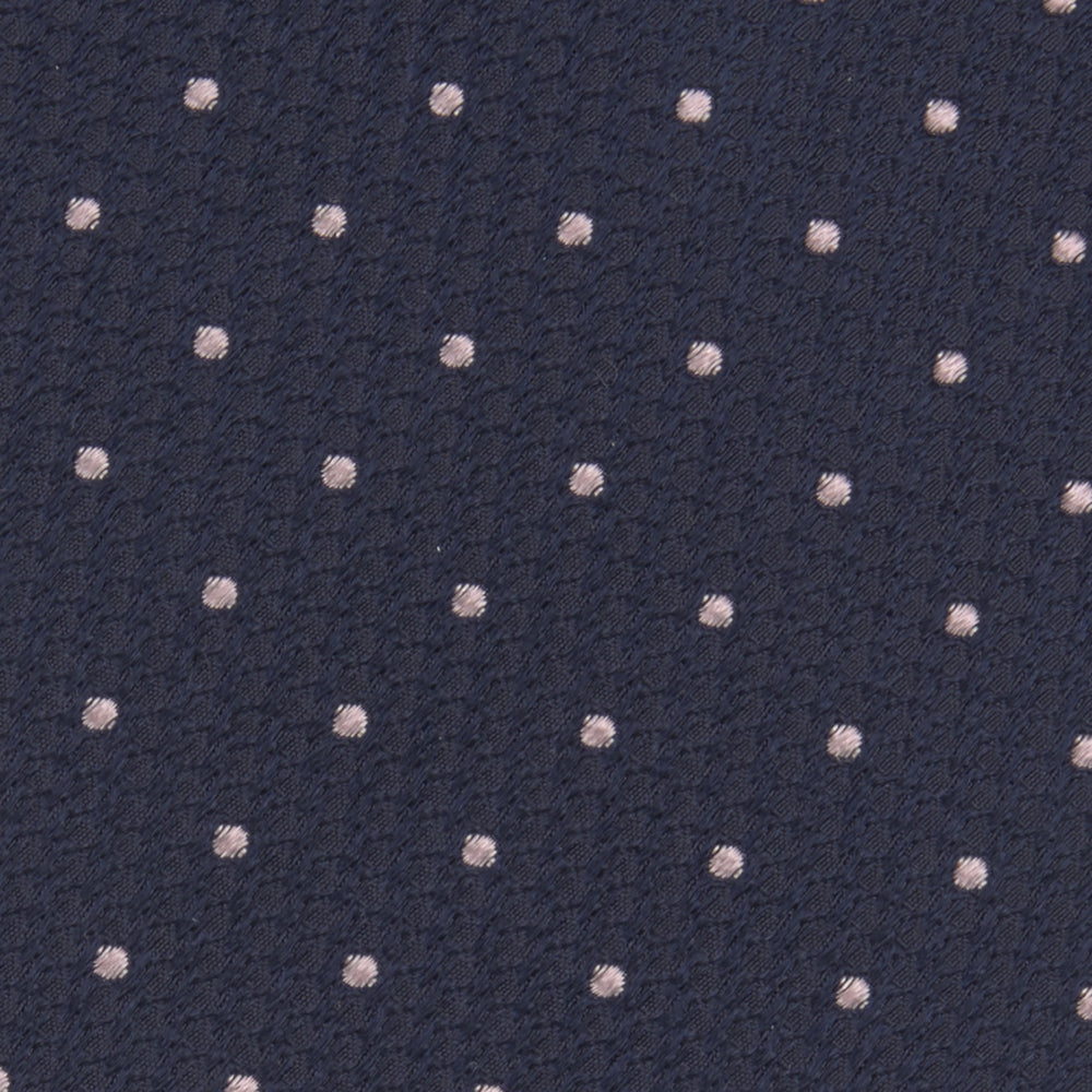 Navy and Rose Spot Lace Silk Tie