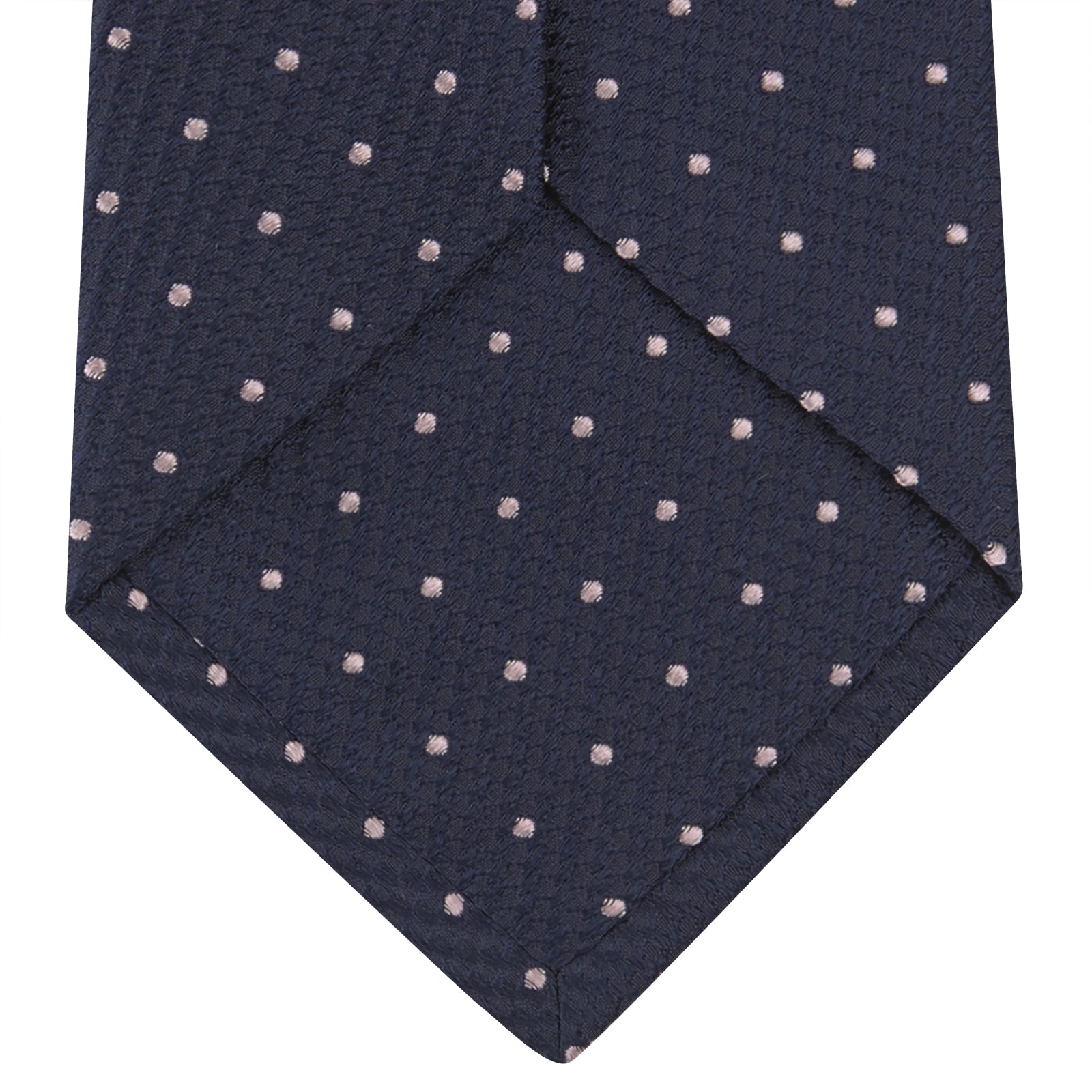 Navy and Rose Spot Lace Silk Tie