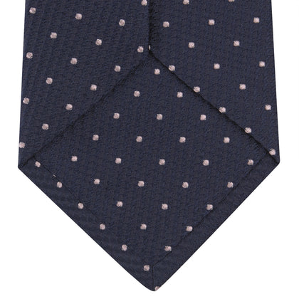 Navy and Rose Spot Lace Silk Tie Image 3