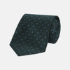 Forest Green and Blue Spot Lace Silk Tie