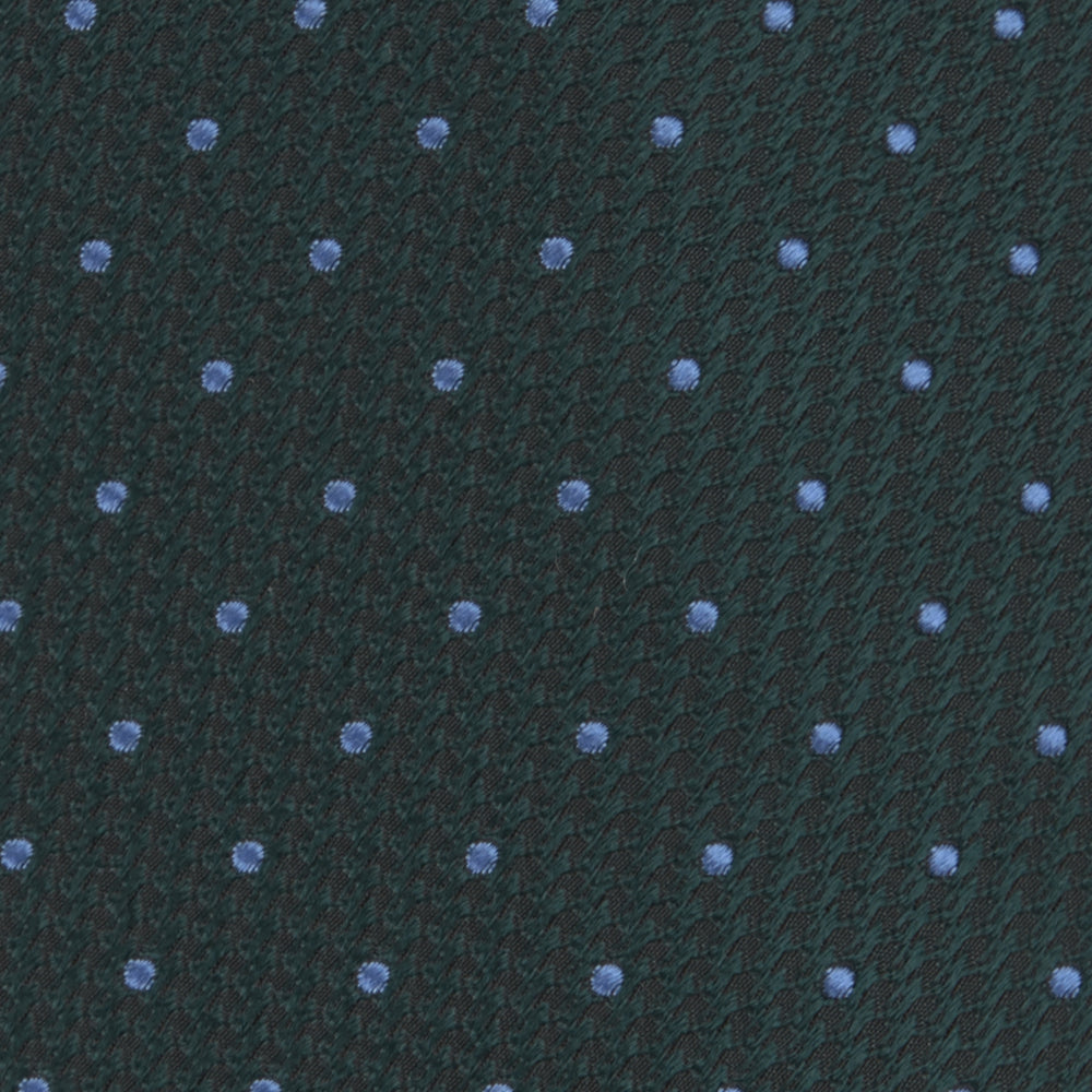 Forest Green and Blue Spot Lace Silk Tie