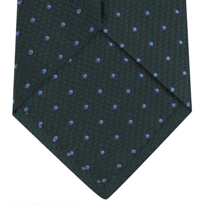 Forest Green and Blue Spot Lace Silk Tie Image 3