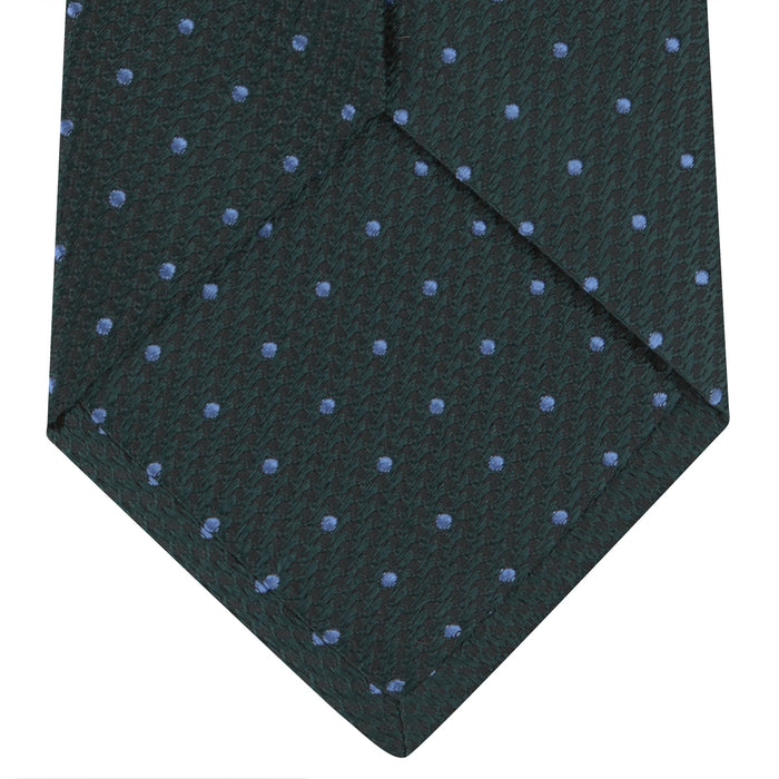 Forest Green and Blue Spot Lace Silk Tie Image 3