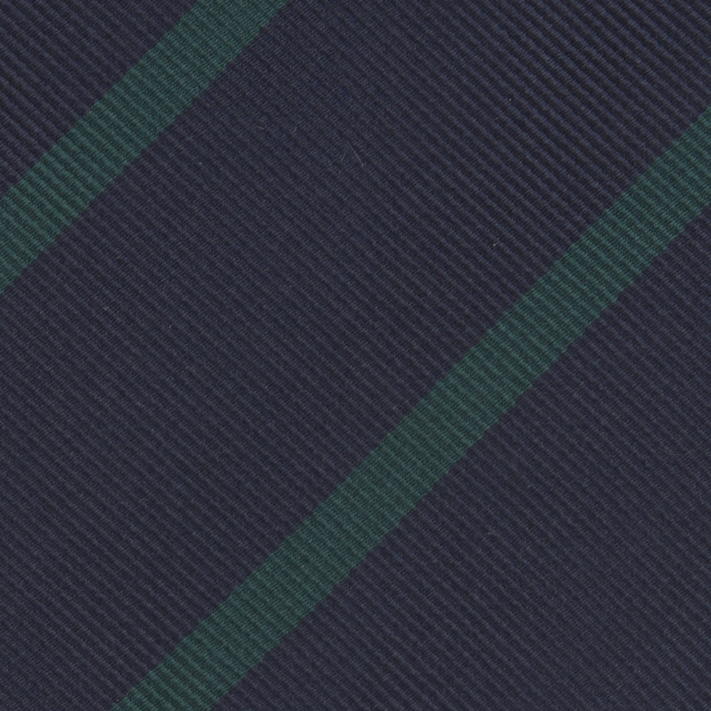 Navy and Green Blazer Stripe Repp Silk Tie