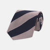 Navy and Rose Block Stripe Repp Silk Tie