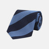 View 1 of product Navy and Blue Block Stripe Repp Silk Tie