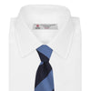 View 2 of product Navy and Blue Block Stripe Repp Silk Tie