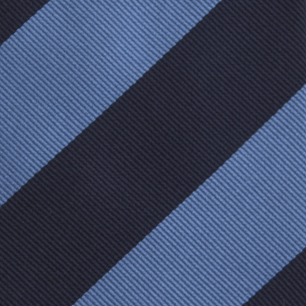 Navy and Blue Block Stripe Repp Silk Tie