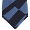 View 4 of product Navy and Blue Block Stripe Repp Silk Tie