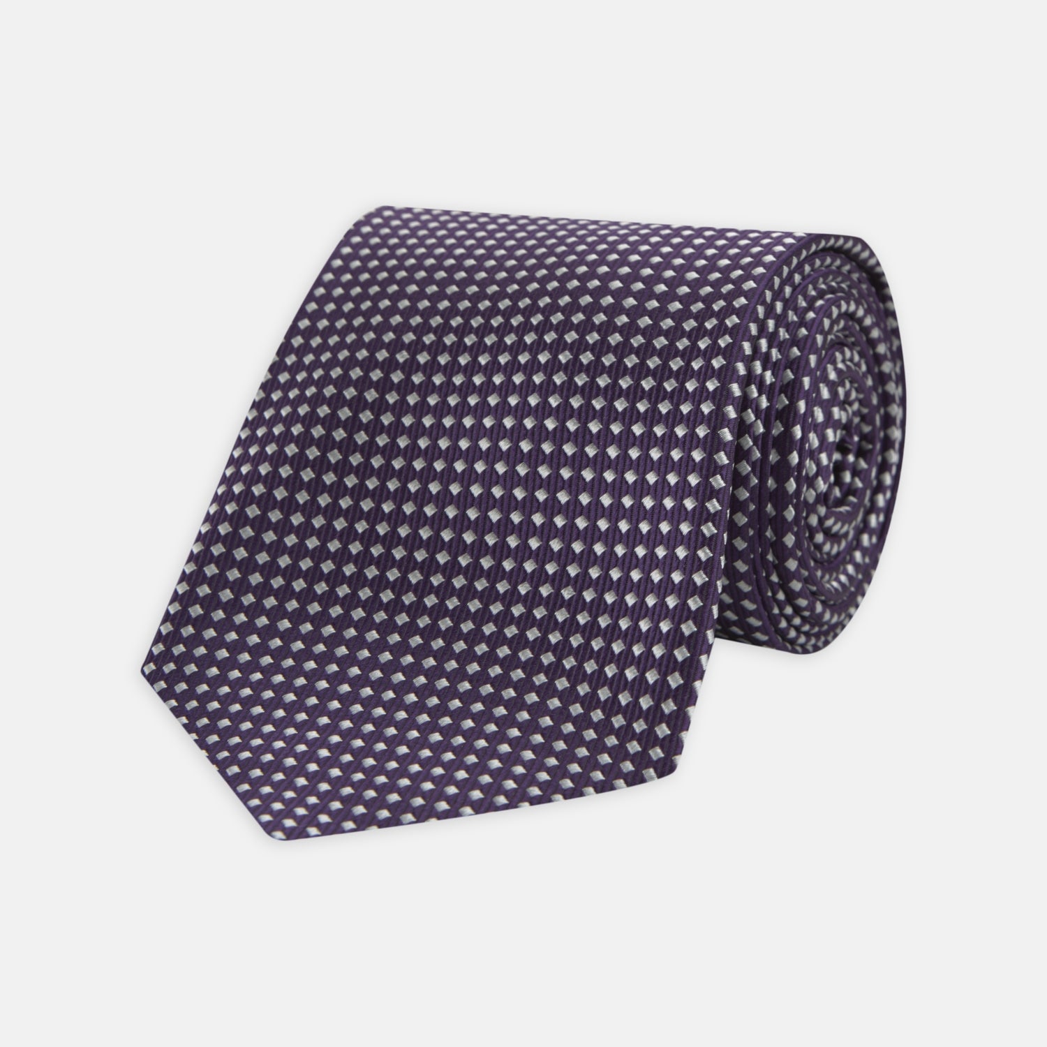 View 1 of product Plum and White Diamond Silk Tie