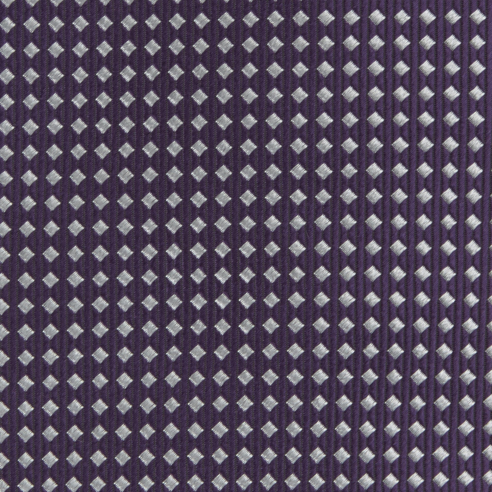 Plum and White Diamond Silk Tie