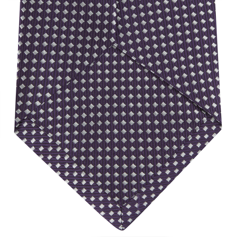 Plum and White Diamond Silk Tie