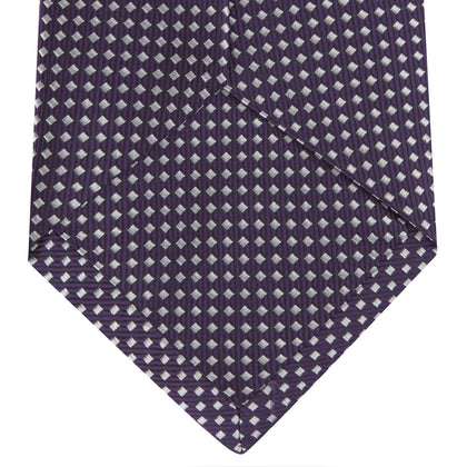 Plum and White Diamond Silk Tie Image 3