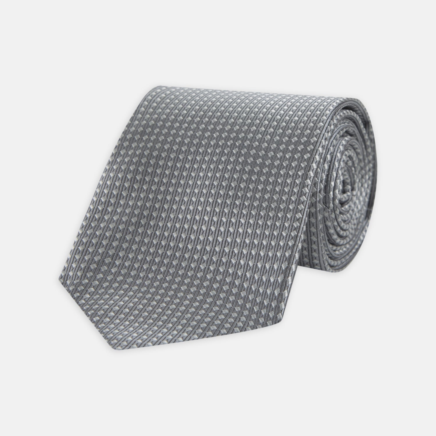 View 1 of product Grey and White Diamond Silk Tie
