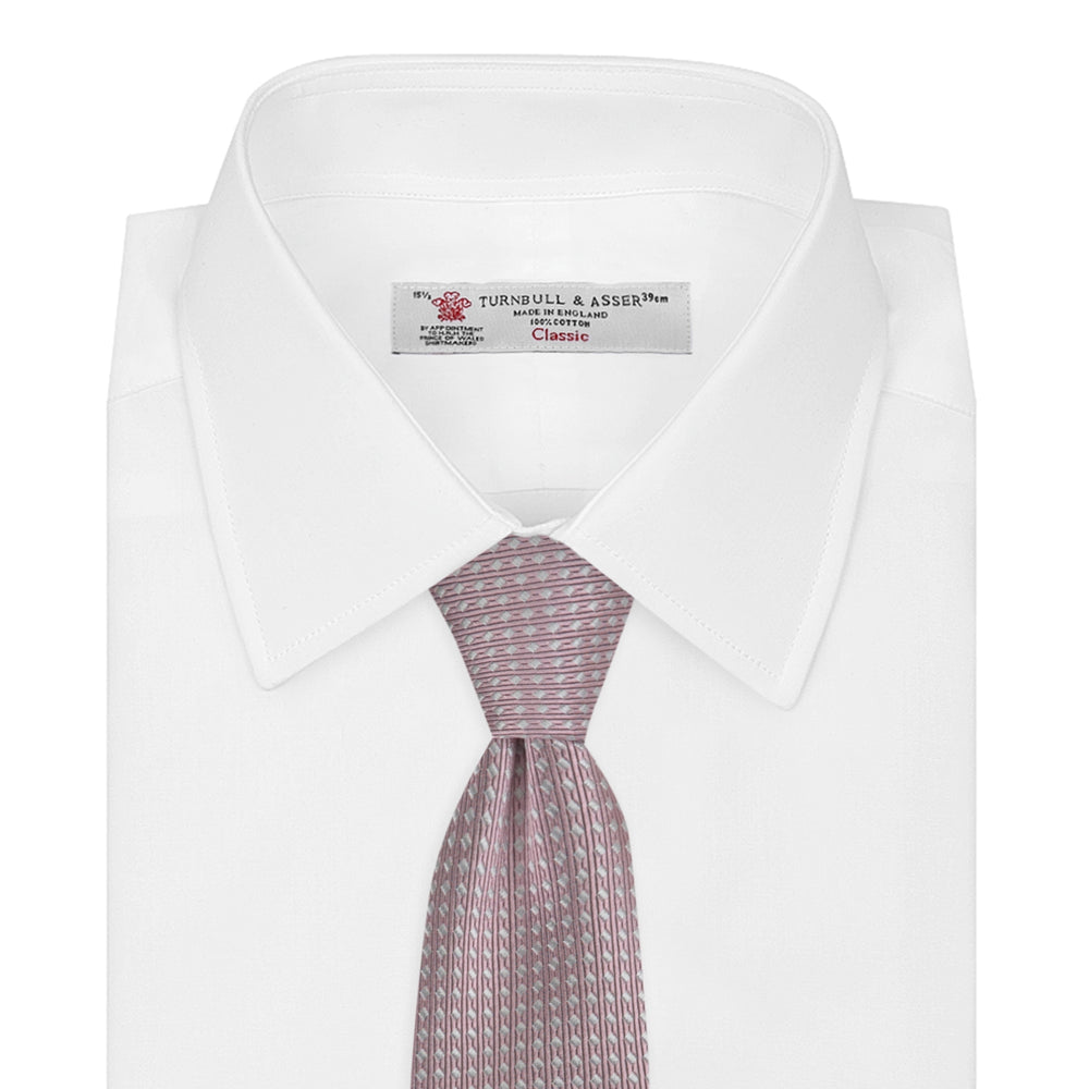 Rose and White Diamond Silk Tie