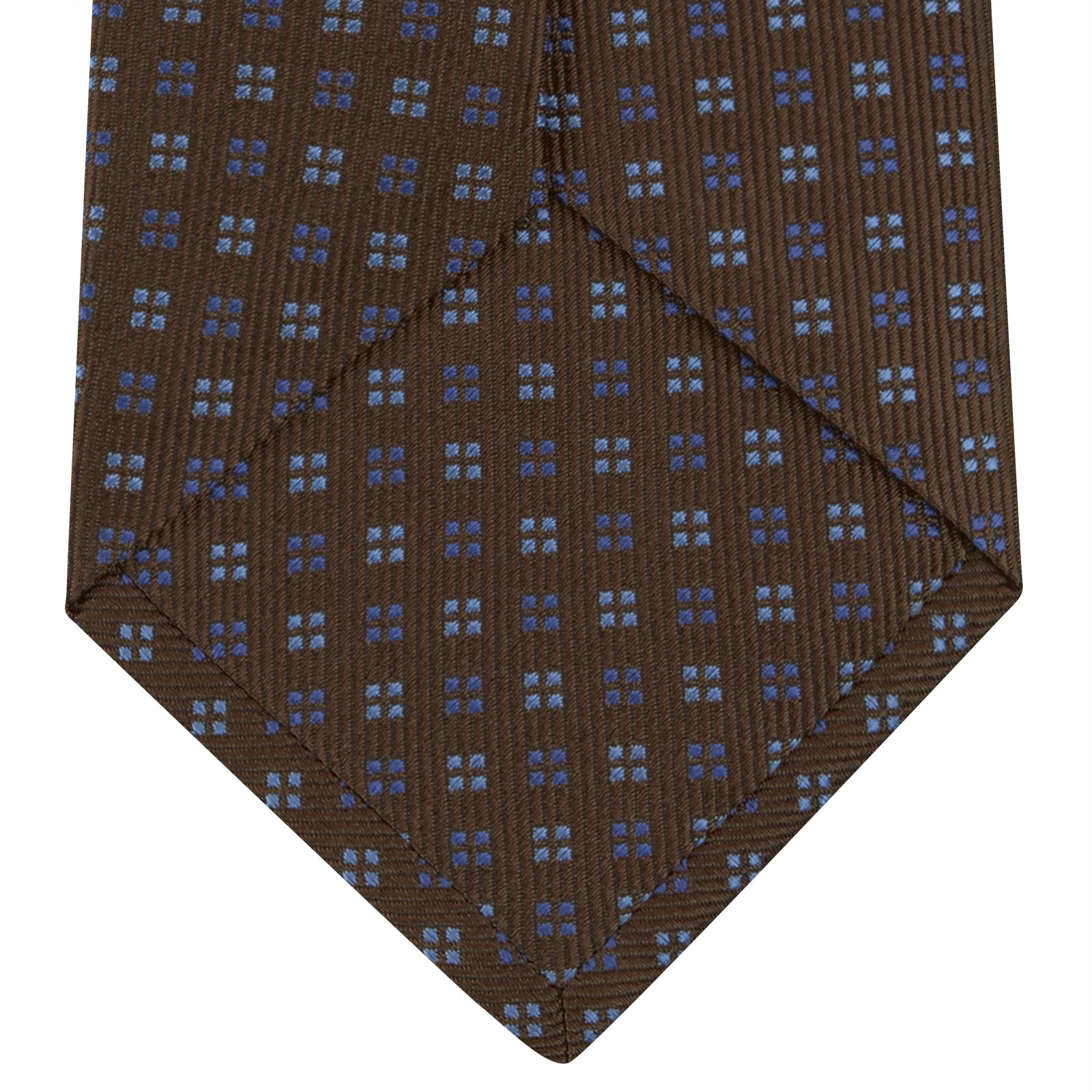 Brown and Blue Mini Square Spot Silk Tie