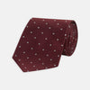 View 1 of product Burgundy and White Small Spot Herringbone Silk Tie