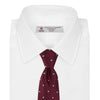 View 2 of product Burgundy and White Small Spot Herringbone Silk Tie