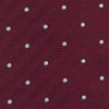 View 3 of product Burgundy and White Small Spot Herringbone Silk Tie