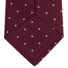 View 4 of product Burgundy and White Small Spot Herringbone Silk Tie