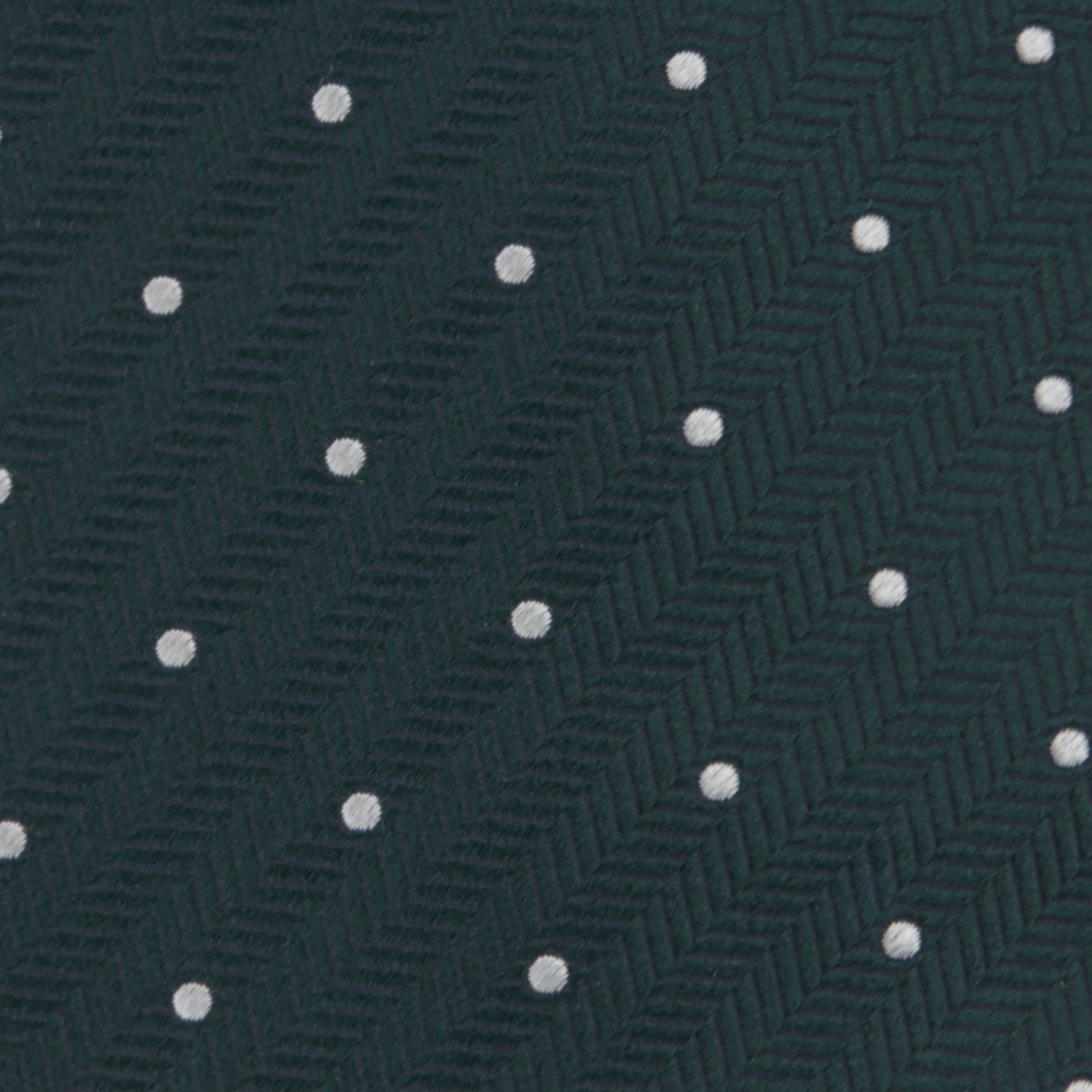 View 3 of product Forest Green and White Small Spot Herringbone Silk Tie