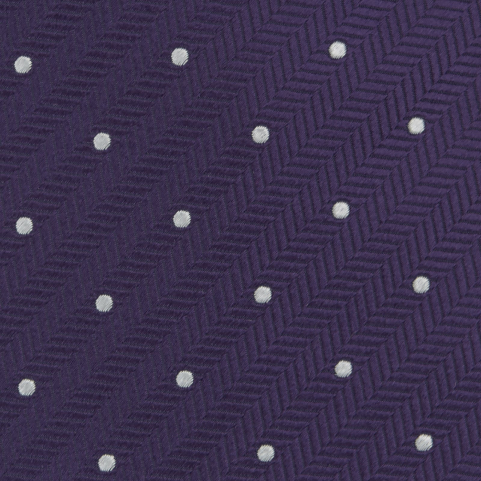 View 3 of product Plum and White Small Spot Herringbone Silk Tie