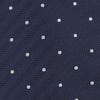 View 3 of product Navy and White Small Spot Herringbone Silk Tie