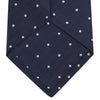 View 4 of product Navy and White Small Spot Herringbone Silk Tie