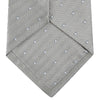 View 4 of product Silver and White Small Spot Herringbone Silk Tie