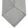 Silver and White Small Spot Herringbone Silk Tie