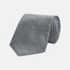 View 1 of product Grey and White Small Spot Herringbone Silk Tie