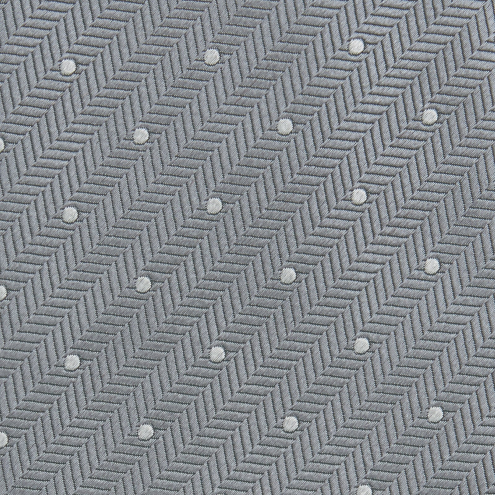 View 3 of product Grey and White Small Spot Herringbone Silk Tie