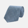 View 1 of product Ice Blue and White Small Spot Herringbone Silk Tie