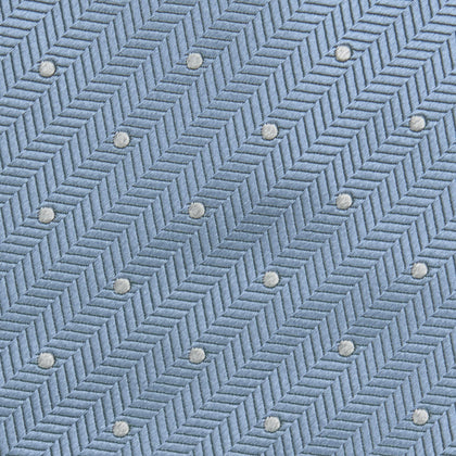 Ice Blue and White Small Spot Herringbone Silk Tie Image 2