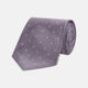 Lilac and White Small Spot Herringbone Silk Tie