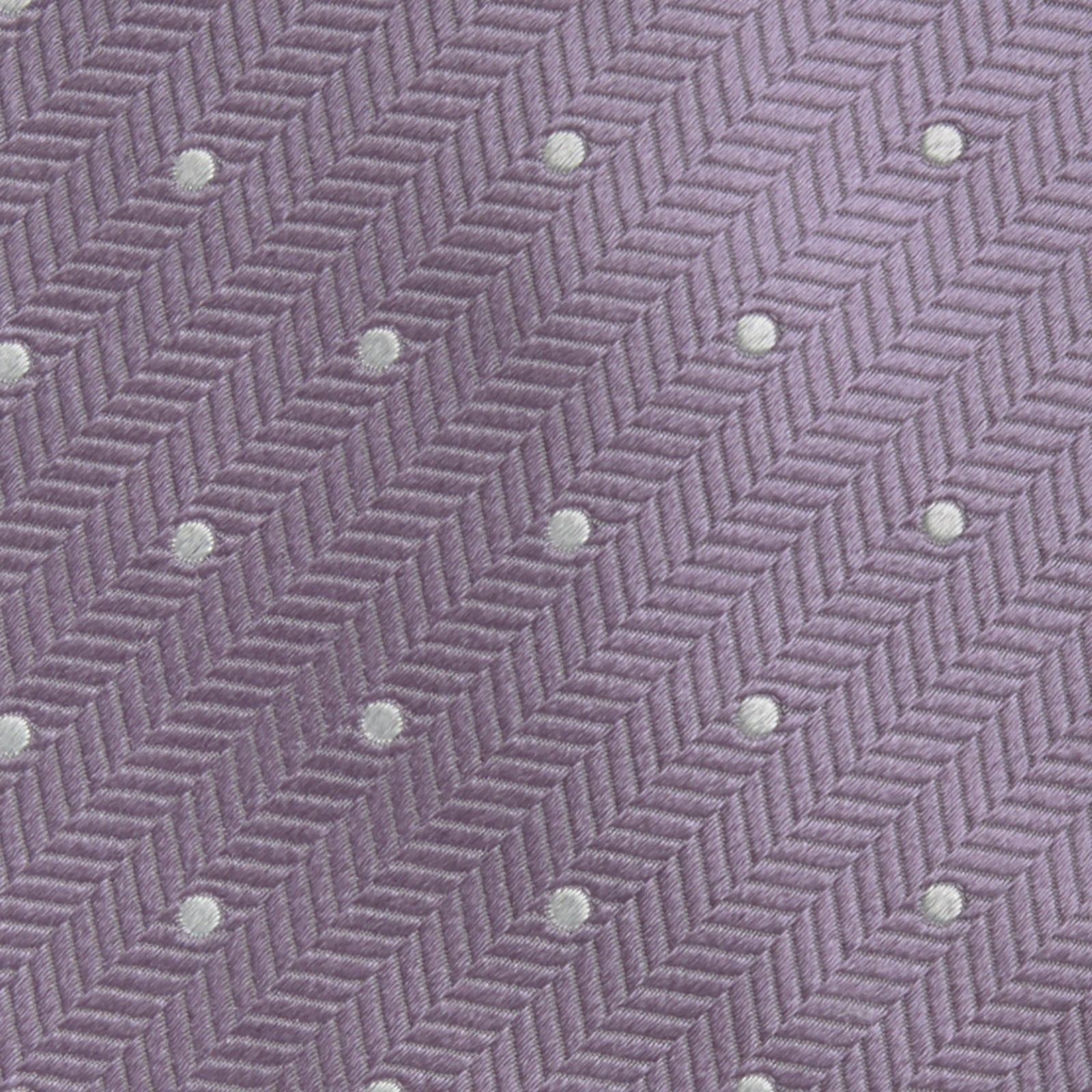 View 3 of product Lilac and White Small Spot Herringbone Silk Tie