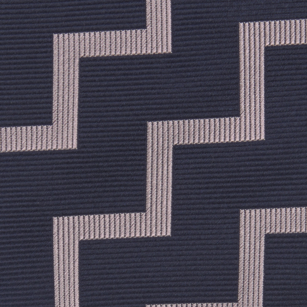 Navy and Rose Striped Zigzag Silk Tie