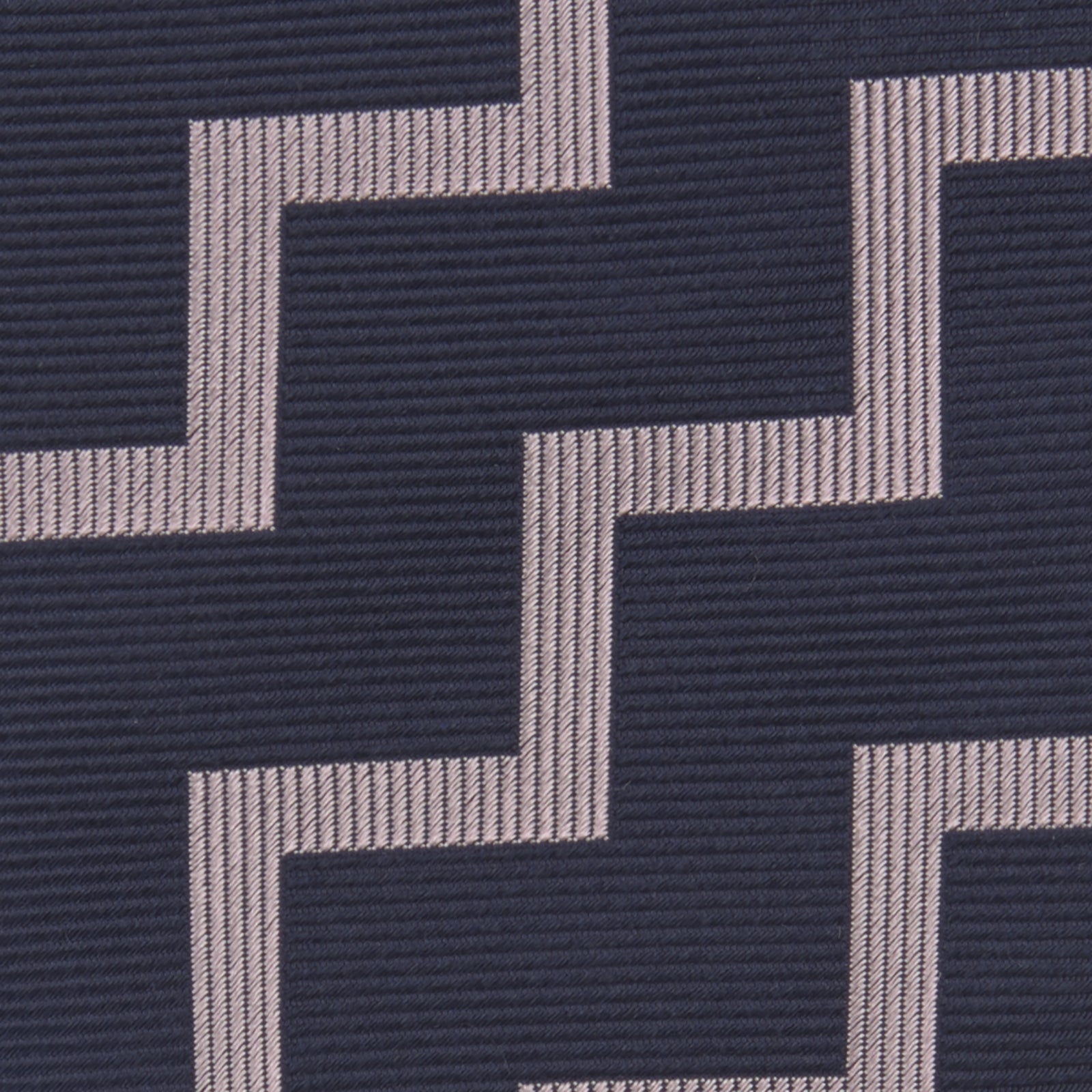 View 3 of product Navy and Rose Striped Zigzag Silk Tie