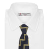 View 2 of product Navy and Gold Striped Zigzag Silk Tie