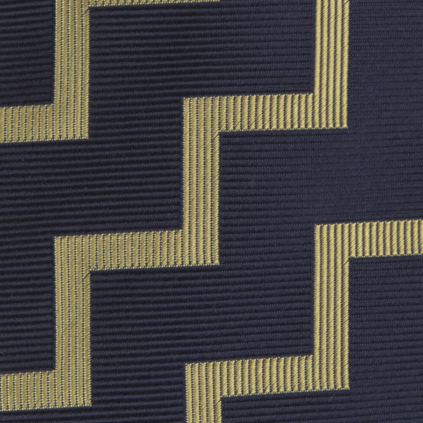 View 3 of product Navy and Gold Striped Zigzag Silk Tie