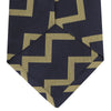 View 4 of product Navy and Gold Striped Zigzag Silk Tie