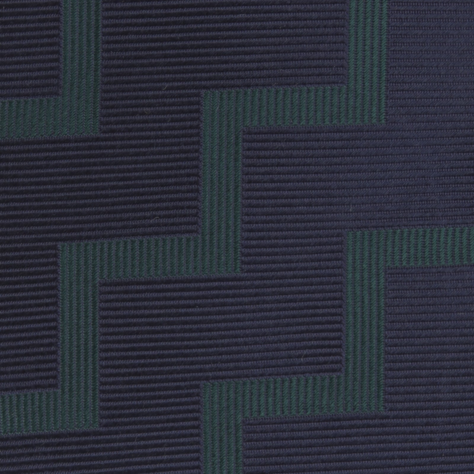 Navy and Forest Green Striped Zigzag Silk Tie