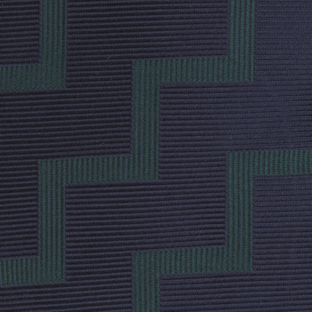 Turnbull & Asser Navy and Light Blue Striped Zigzag Silk Tie