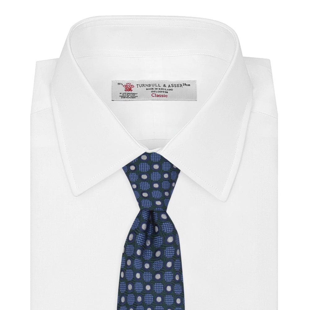 Forest Green and Blue Circle and Spot Silk Tie