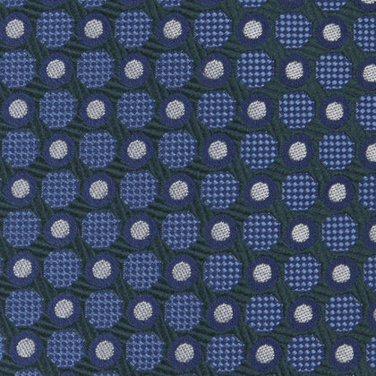 Forest Green and Blue Circle and Spot Silk Tie Image 2